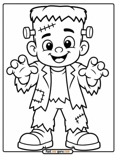 Frankenstein Monster Halloween Coloring Sheets