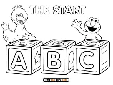Big Bird & Elmo ABC: Preschool Learning Worksheets Alphabet