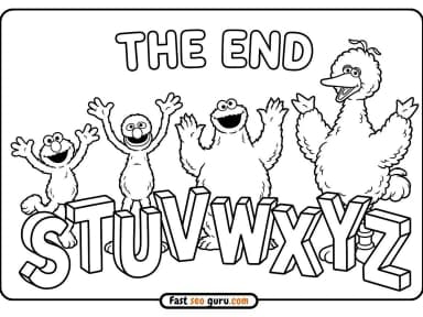 Elmo & Big Bird STUVWXYZ: Preschool Learning Worksheets PDF