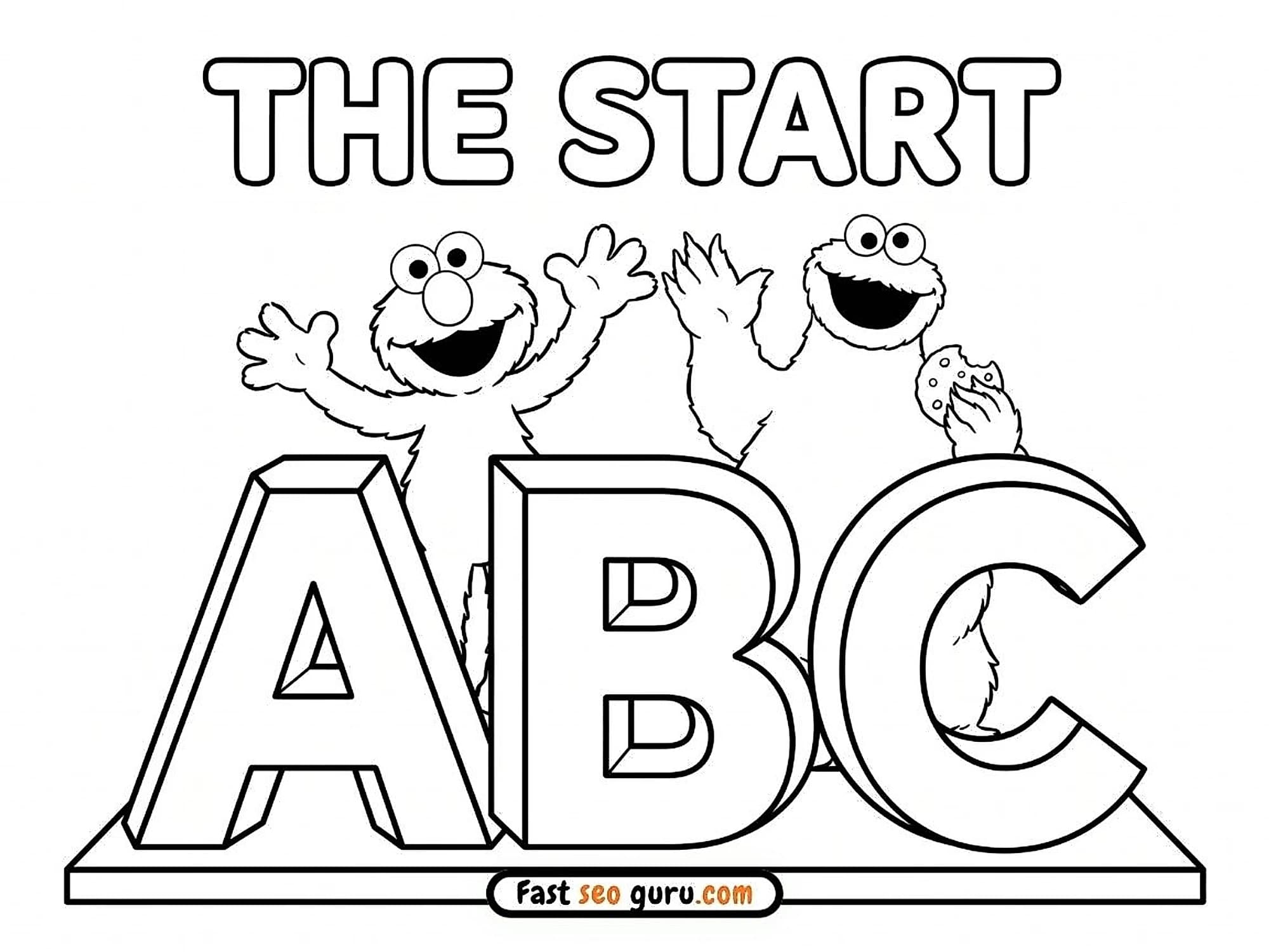 Elmo & Cookie Monster: Preschool Learning Worksheets Alphabet