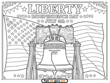 Liberty Bell Independence Day Coloring Page – Free Printable for Adults
