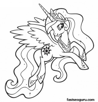 Printable My Little Pony Friendship Is Magic Princess Celestia coloring pages