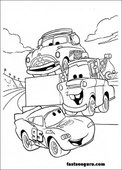 doc tow mater and mcqueen coloring page