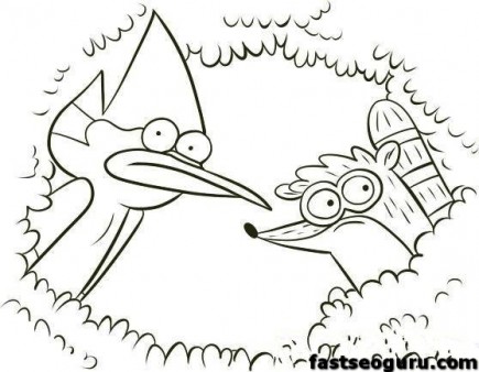 Blue jay and Rigby regular show coloring pages - Printable Coloring ...