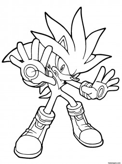 Printable Sonic the Hedgehog  Silver Coloring in sheets