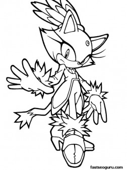 Printable Sonic the Hedgehog Blaze Coloring pages