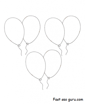 Coloring in sheets Birthday balloons 