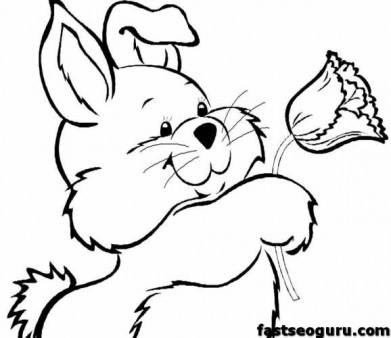 Rabbit coloring pages for kids printable free easter