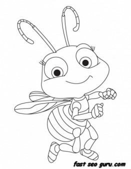 Print out baby honey bee coloring book pages