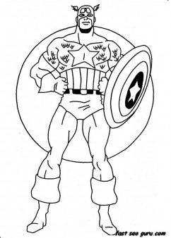 Print out Captain America coloring pages