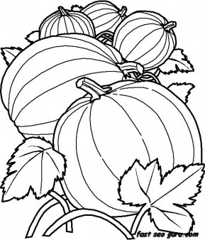 Printable vegetables Pumpkin coloring in pages