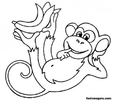 free monkey coloring pages printable