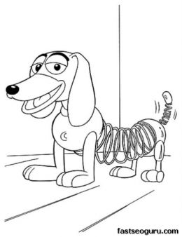 Printable Toy story characters slinky the dog coloring pages