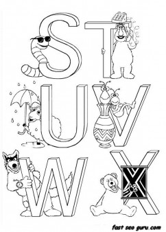 Printable preschool Alphabet Sesame Street coloring in worksheets