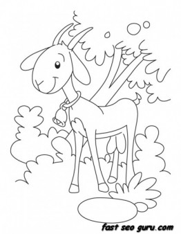 Printable farm animal goat coloring pages