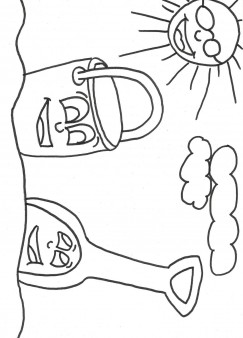 Print out Beach Pail and Shovel Coloring Book