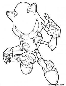 Printable Sonic the Hedgehog Metal Coloring pages