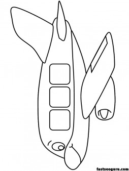 Printable airplane with face coloring pages childrens