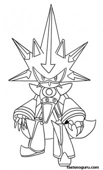 Printable Sonic the Hedgehog Neo Metal Coloring pages