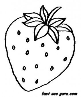 Printable Fruits Strawberry coloring pages