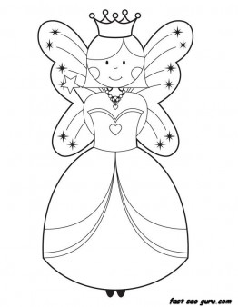 Printable cute Fairy coloring pages for girls
