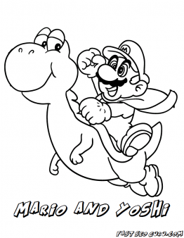 Free Printable Mario and Yoshi Coloring Pages