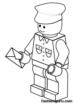 Printable lego postman coloring pages for boy