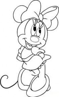 Printable disney characters happy Minnie Mouse coloring pages