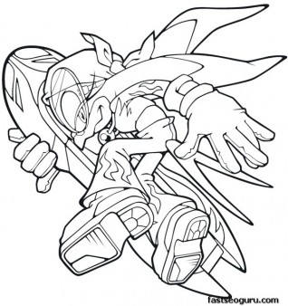 Printable Sonic the Hedgehog Wave Coloring pages