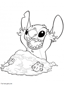 Print out Disney Stitch characters coloring page