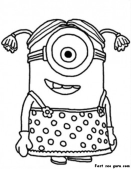 Printable disney Minions Coloring Page for kids