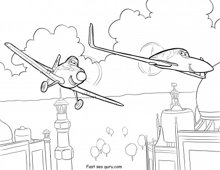 Printable Planes rochelle and dusty coloring page