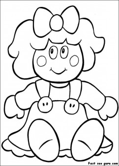Printable cut doll coloring pages for girls
