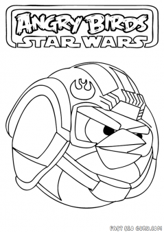 Printable Angry Birds characters Star Wars Coloring Page 