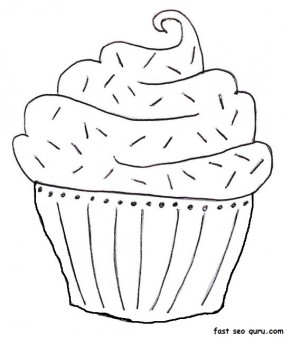 printable blueberry muffin birthday cake coloring page