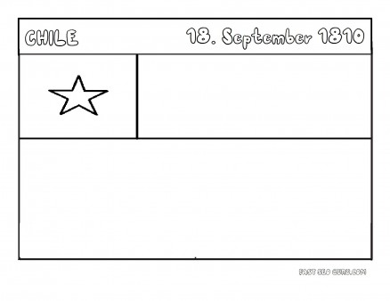 Printable Flag of chile coloring page