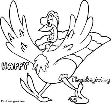 printable happy thanksgiving turkey coloring page