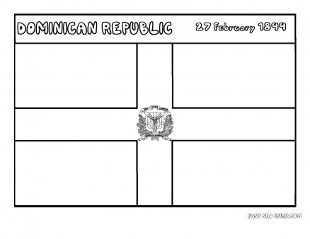 Printable flag of dominicanrepublic coloring page