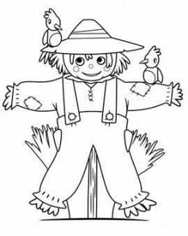 Printable thanksgiving Scarecrow Coloring Page