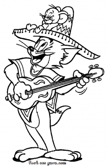 Prinable Tom costumes mexican coloring page