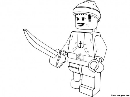 Printable pirate lego coloring in sheets for boy