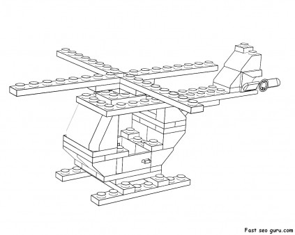 printable lego helicopter coloring page