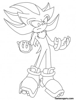 Printable Sonic the Hedgehog Shadow Coloring in sheets