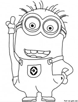 Printable  Disney Two Eyed Minion Despicable Me 2 Coloring Pages