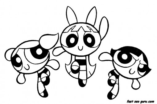 Printable Powerpuff Girls Bubbles Blossom Buttercup Coloring Pages