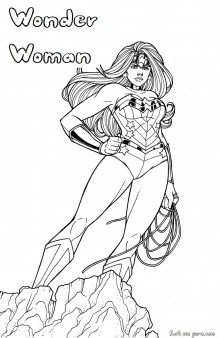 wonder woman superhero coloring pages printable