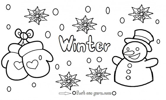 Printable Winter Snowman coloring pages
