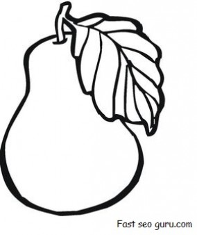 Print out Fruit pear coloring pages