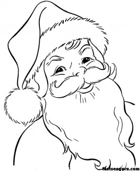 coloring pages of christmas Santa Claus Face