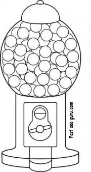 Print out Gum ball machine coloring pages